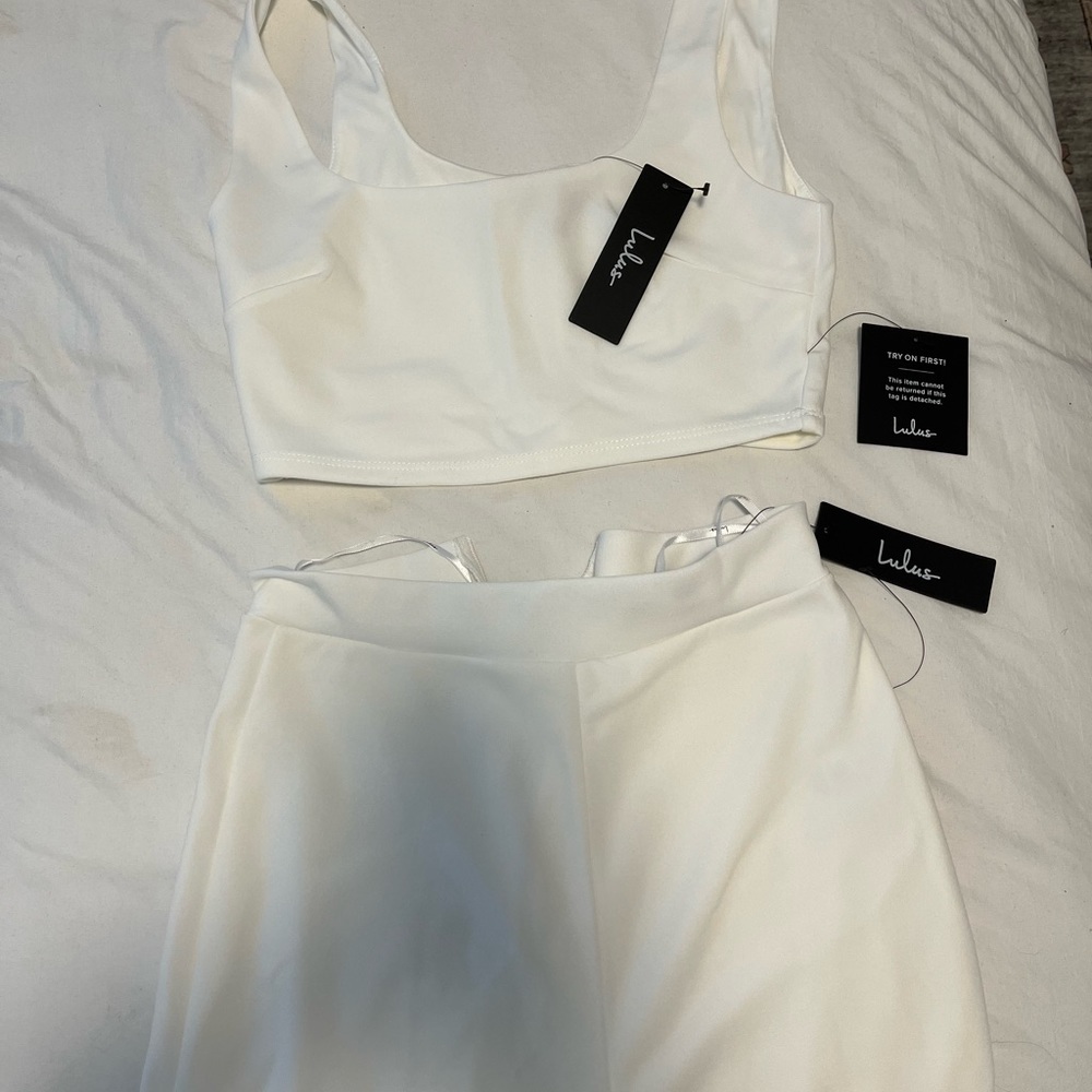 White Jump suit two piece